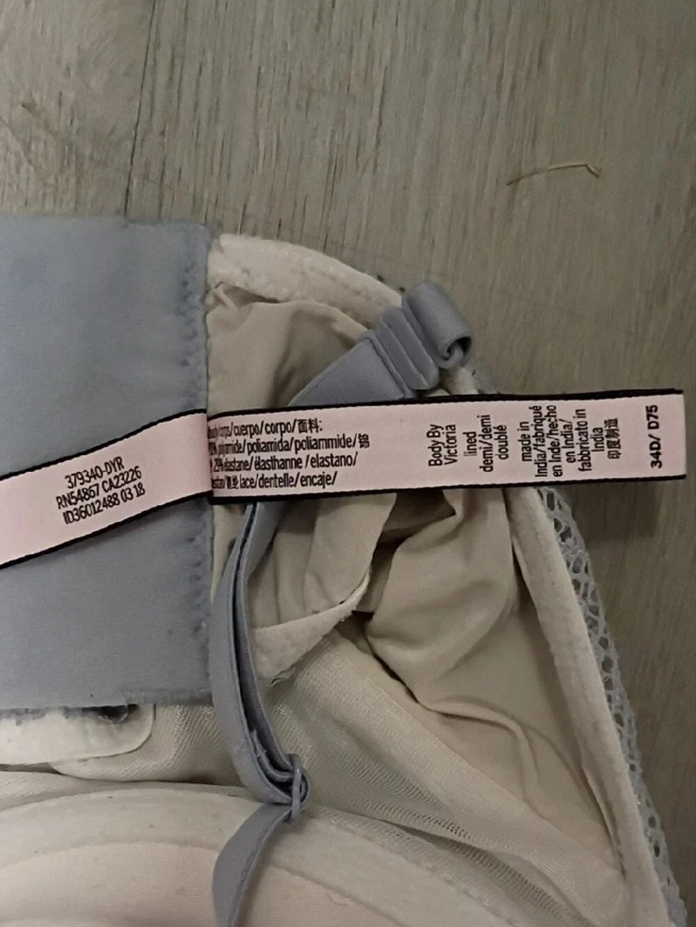 Victoria's Secret Lace Longline Bra - Light Gray